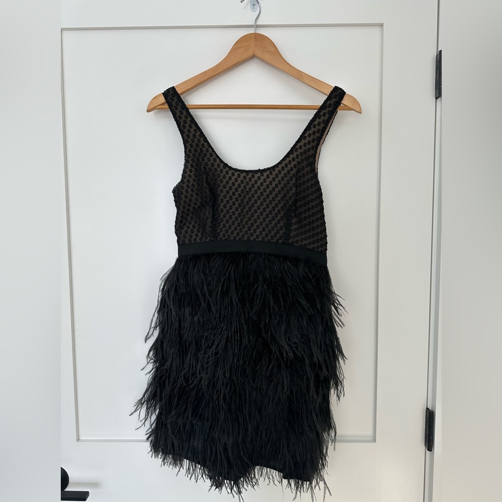 COOPERATIVE Black Feather Skirt Mini Dress | Size S